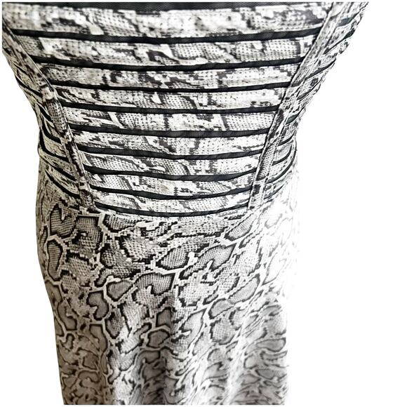 Cache Y2K Snakeprint Mini Skater Dress NWT Smocked Size 4 Satin Reptile Print - Picture 9 of 13